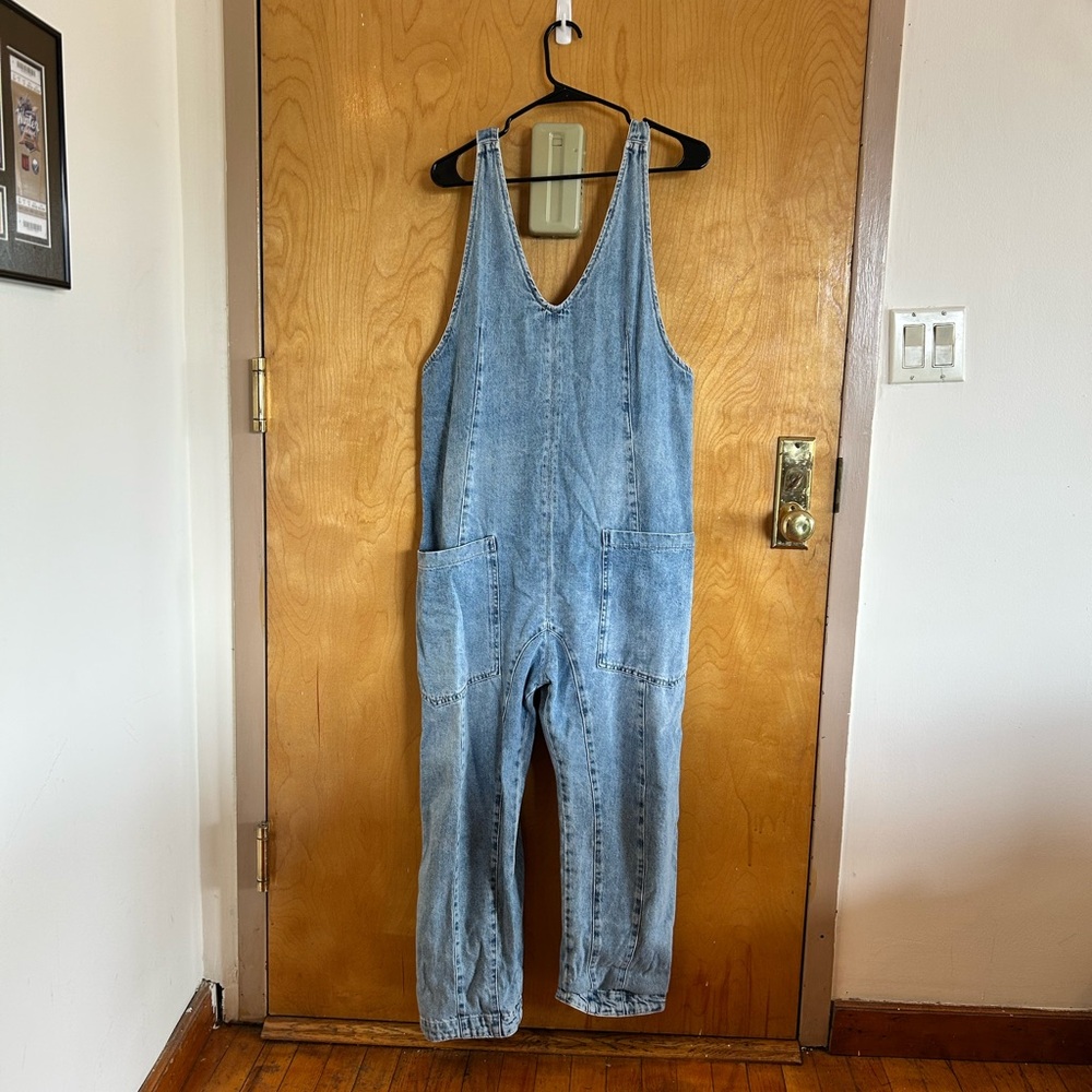 We The Free Light Blue Denim Jumpsuit